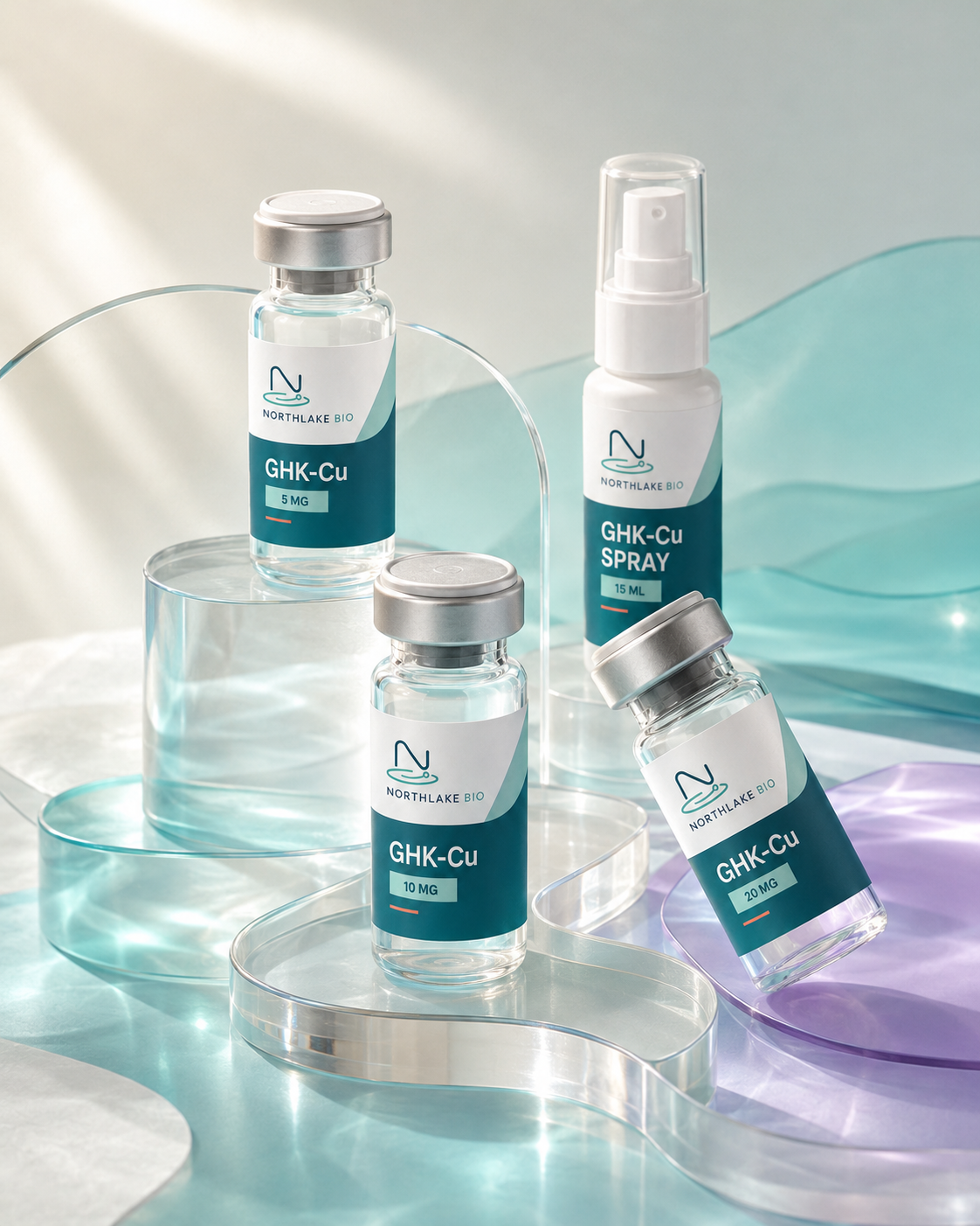 Northlake Bio catalog vials arranged as a sculptural still life
